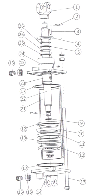 Схема Цилиндр зажима челюстей АКБ-3М2.13 